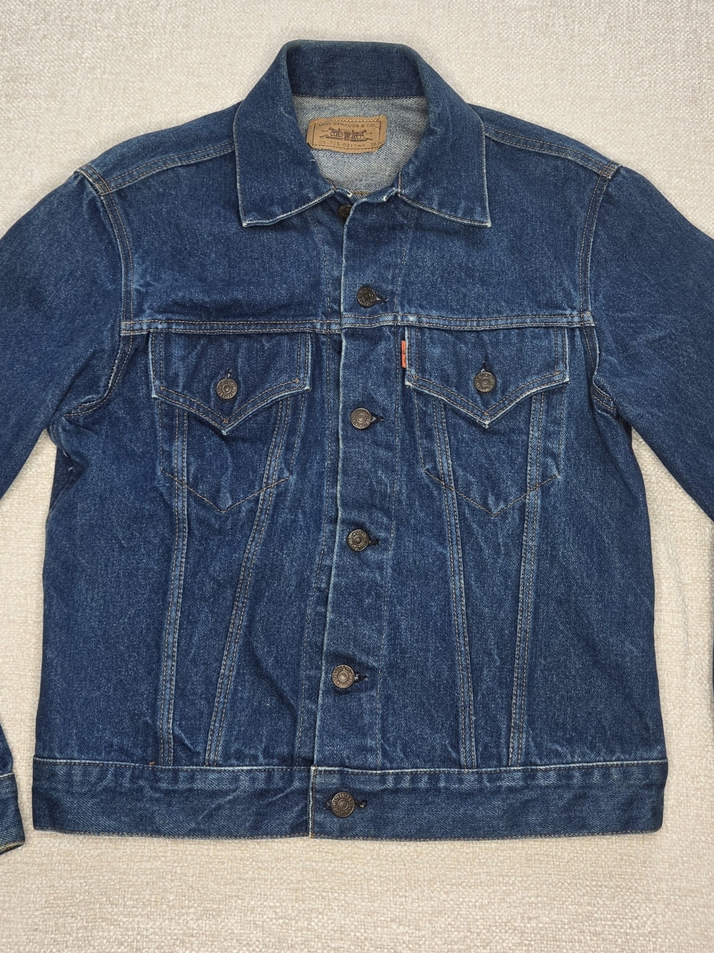 Vintage 1970s Levis 06-705-0217 Type III Denim Trucker Jacket Size 38 Rare
